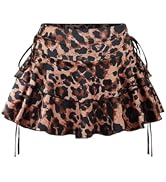 PRSFPN Women's Y2k Mini Ruffle Skirts with Shorts Tiered Layers Cute Elastic Waist Coquette Skort...