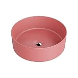 LAVITA Aufsatzwaschtisch Merida Hot Pink Aufsatzwaschbecken Rund Waschbecken Ohne...