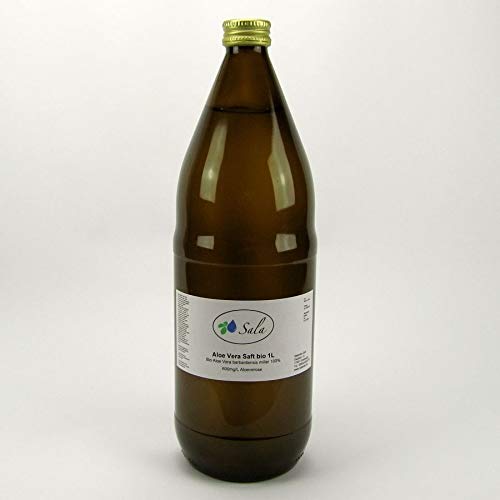 6x Sala Bio Aloe Vera Saft 100% Direktsaft 600mg/L Aloverose 1000 ml 1 L Liter Glasflasche