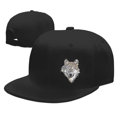 Wolf Snapback Hats for Men Funny Baseball Cap Women Adjustable Dad Hat Black Trucker Hat