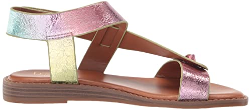 Franco Sarto Womens Glenni Ankle Strap Flat Sandals, Iridescent Multi, 8 #TOP5