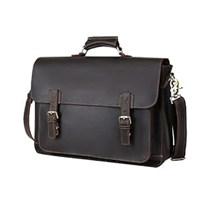 Leather Messenger Bag for Men 17.3 Inch Laptop Briefcase Full Grain Leather Business Travel Computer Office Bag