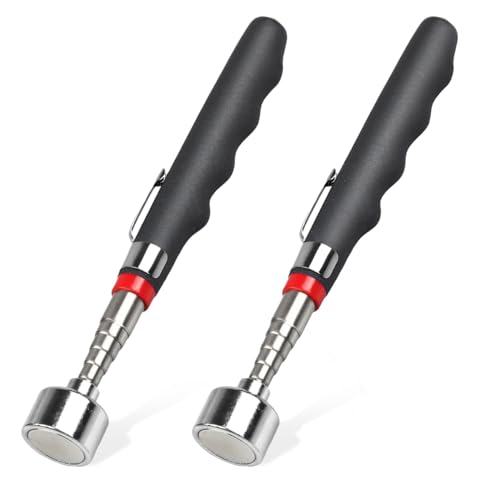 Image of 2PCS Telescoping Magnetic Pickup Tool | Heavy Duty with 40lb Pull Force | 30in Strong Telescopic Magnet Stick | Non-Slip Extendable Magnetic Pick Up Tools | Gifts for Men Women | Birthday Father's Day