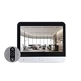 Buhdjfnke Spioncino Elettronico A Occhio di Gatto con Rilevatore Digitale per Porte 1080P, LCD da 4,3 Pollici, per Visione Notturna, per Casa e per Esterni