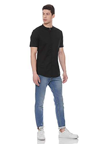 Image of Marks & Spencer Mens Solid Polyester Blend Collared Neck Regular Fit Easy Iron Shirt (Pack of 2)