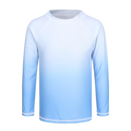 Image of Girls Long Sleeve Swim Shirt Rash Guard for Girls One Piece Bathing Suits with UPF 50+ Sun Protection 3-16 Years