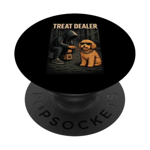 Goldendoodle Treat Dealer Parodia Humor Amante de los Perros PopSockets PopGrip Adhesivo