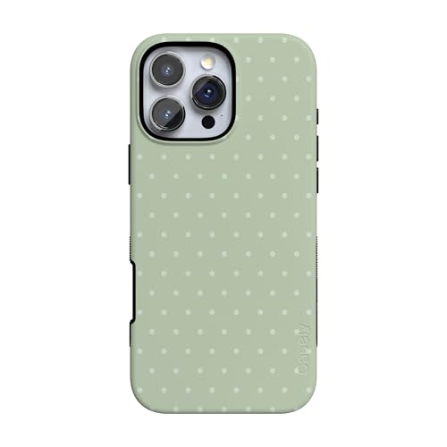Casely iPhone 16 Pro Max Case | On the Dot | Green Polka Dot | Bold Protective Design | Compatible with MagSafe