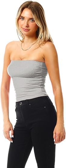 HZYH Women Strapless Striped Bandeau Tube Tops Y2K Aesthetic Sleeveless Backless Crop Tank Going Out Summer Girls