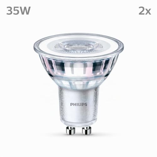 PHILIPS Classic LED GU10 Lampe, 35W, klar, neutralweiß, nicht dimmbar, Doppelpack – Ansicht 2