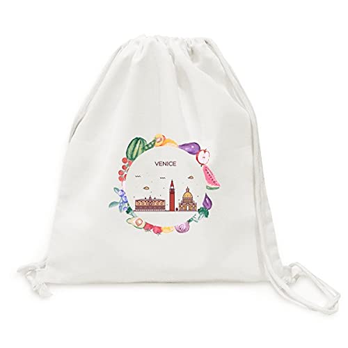 Sac en tissu pliable à sangle Venise historique pour vos fruits et légumes frais