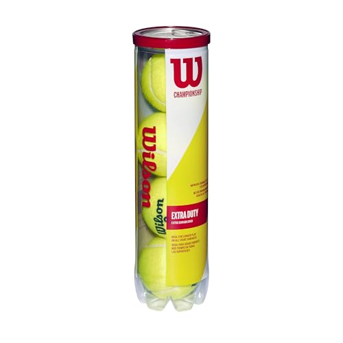 WILSON Balles de Tennis Champ Extra Duty, Boîte de 4, pour Tous Les Revêtements, Jaune, WRT110000 (Lot de 2)
