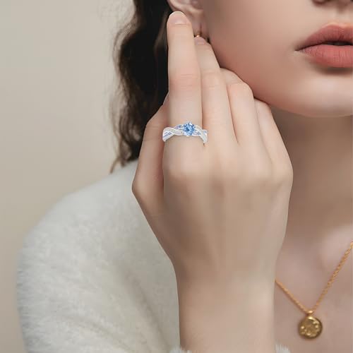 925 Sterling Silver Personalized Mother Rings with 2 Birthstones,Custom Engraved Promise Ring for Women,Gift for Mom,Grandma,Wife Mother's Day Valentine's Day Birthday3