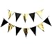 Bobee Black and Gold Banner Party Decoration 9 feet, 12 flags (DIY string to the length needed)