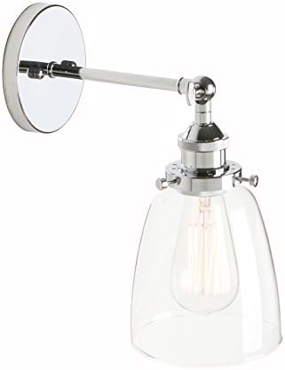 PathsOn Modern Industrial Vintage Wall Lights Fitting Loft Bar Kitchen Island Sconce Wall Lamp Corridor Lighting Fixture with 14cm Bell Clear Glass Lampshade (Bronze)