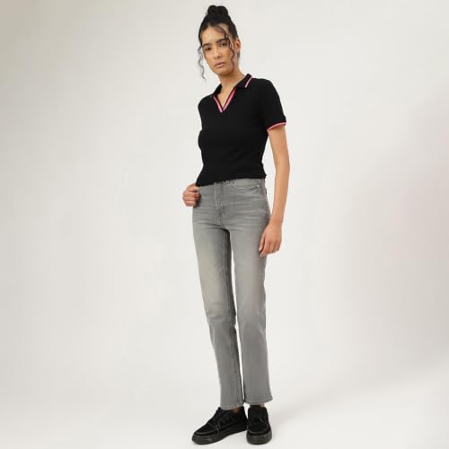 Image of Marks & Spencer High Rise Straight Fit Ankle Length Jeans