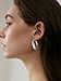 FOURPG 10 Pairs Chunky Silver Dangle Earrings for Women Hypoallergenic Trendy Thick Silver Plated Hoop Earrings Set Lightweight Jewelry (SILVER-10P)