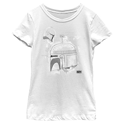 T-shirt Star Wars Fett Boba Helmet blanc manches courtes fille taille XL