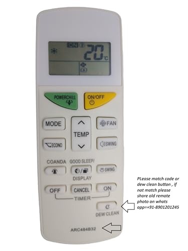 Image of AMAZOR All Ac Remote Control Compatible For Daikin Air Conditioner Remote (Arc484B32),White