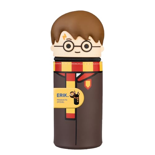 Estojo de silicone Harry Potter - estojo escolar extensível com fecho de correr para meninos e meninas | potalápis vertical pequeno prático como material escolar: Presentes Harry Potter Merchandising
