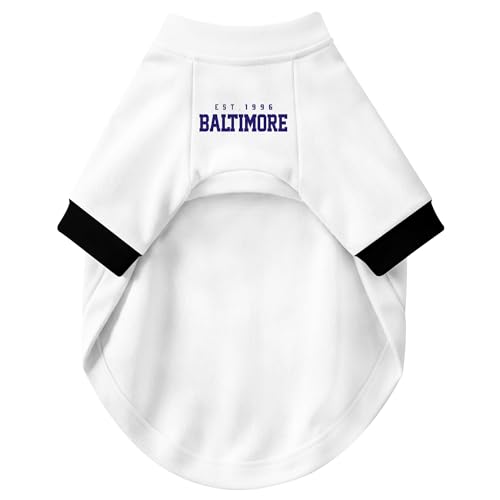Image of Baltimore Dog Clothes Jersey Style Personalized Pet T Shirt with Custom Name Number for Small Medium Large Dogs