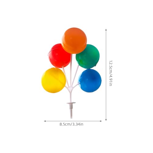 Kit Alipis de 5 décorations de gâteau réutilisables en plastique rigide avec mini ballons - 4
