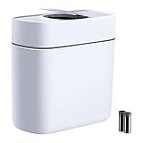 JOYBOS Bathroom Trash Can with Lids | Dogproof Wastebasket with Press Type Lid | 14L Slim Plastic Narrow Kitchen Garbage Can | 3.7 Gallon Garbage Container Bin for Home Kitchen and Office