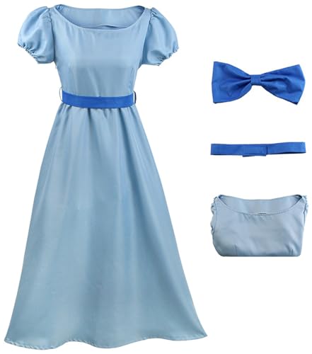 Cosplay princesse Wendy bleu robe adulte costume de jeu de rôle pour fête et bal masqué