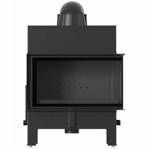 KRATKI Kamin aus Stahl 12 kw Floki M Rechte fi 200 Schwarz Kamineinsatz BImSchV Stufe 2