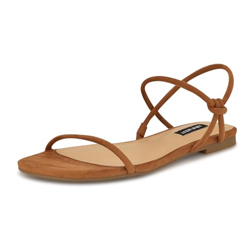 NINE WEST Maizy, Sandalias Planas Mujer, Cognac 101, 37.5 EU