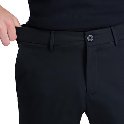 Haggar Men's Premium No Iron Khaki Straight Fit & Slim Fit Flat Front Casual Pant, Solid Black, 33W x 32L by Haggar - Image 2