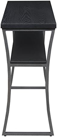 Convenience Concepts X-Calibur Console Table, Black Woodgrain / gray Frame
