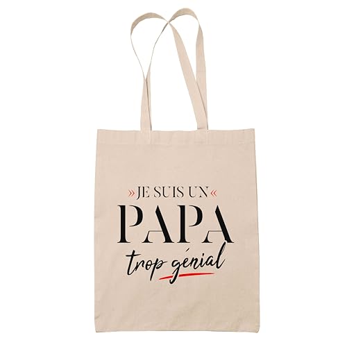 Sac cabas jute résistant grand format idée cadeau papa original