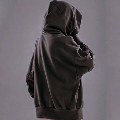 Ethbox Harajuku Dark Wind Hoodie Gothic Tide Brand Print Hoodie Cmo Retro Loose Hip Hop Couple Hoodie (Grey,Xxl,Xx-Large) #TOP5