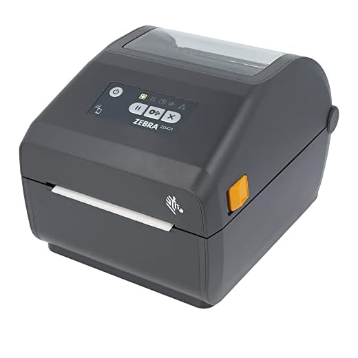 Zebra ZD421d Stampante con bordo a strappo - 203 DPI - Termodiretta - Larghezza di stampa massima 104 mm, BTLE, USB, interfaccia host USB (ZD4A042-D0EM00EZ), grigio (scuro)
