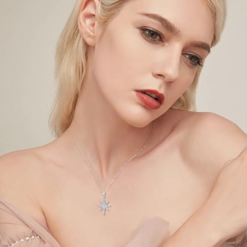 Diamond North Star Necklace 925 Sterling Silver Lab Diamonds Star Pendant Jewelry for Women4