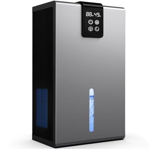 SPNOR Dehumidifier, Dehumidifier for Home, 2.8L Water Tank, (1000 sq.ft) Dehumidifiers for Bathroom Bedroom Basement with Auto Shut Off, Digital Display, Relaxing 7 Color Ambient Light