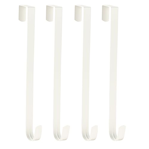 Image of Slim Over The Door Wreath Hanger for Front Door, 15 inch White 1 Pack