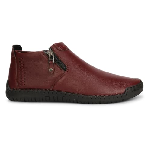 Image of Kraasa Men's Stylish Trendy Sneakers | High Tops Synthetic Side Zipper Casual Shoes | Ultra Soft Cushioned Insole | Airmix Sole Footwear
