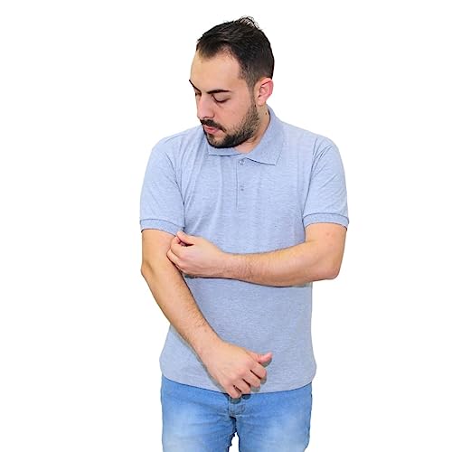 Kit 3 Camisas Gola Polo Masculina Piquet Básica Lisa (as2, alpha, l, regular, Mescla, Vinho, Chumbo)