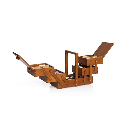 Miniatura 4 de Prym 612549 - Costurero De Madera Oscura, Tamaño M, Color Marrón