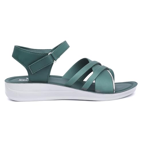 Image of Ango Women's Black Gladiator Sandals with Platform Sole, Strappy Design, Casual For Girls