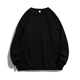 [uptoyou] トレーナー メンズ レディース スウェット クルーネック 長袖 11.3オンス 冬 ゆったり 大きいサイズ 男女兼用 無地 カジュアル トップス 丸襟 プルオーバー インナー アウター ルームウェア 通勤通学 S-5XL 春 秋(XL ブラック)