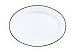 Crow Canyon Home Enamelware Oval Plate, 11.75", Vintage White with Black Rim