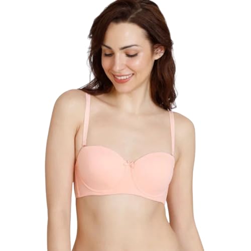Image of BEWILD Women Balconette Bra | Lightly Padded Comfort | Soft Breathable Cotton Fabric | Seamless Design | Wirefree Comfort | Supportive Fit | Stylish Underwear