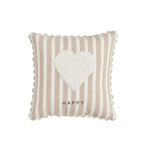 Mud Pie Heart Crochet Mini Pillow; 8" X 8"