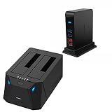 SABRENT USB 3.0 to SATA I/II/III Dual Bay External Hard Drive Docking Station + 7 Port USB 3.0 HUB + 2 Charging Ports with 12V/4A Power Adapter