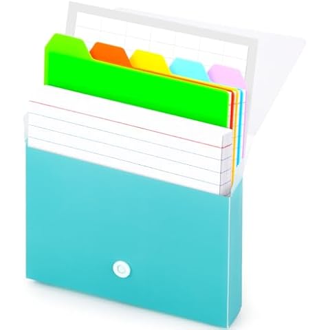 HIBOX 106PCS Notecard Holder Set, 3 x 5inch Flashcard Holder Index Cards with Case Tab Dividers for School Office Business Supplies Cover