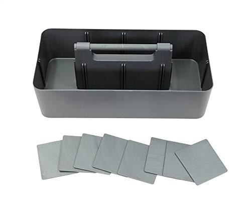 New Plastic Portable Makeup Organizer Caddy Tote Divided Basket Bin With Handle, For Bathroom Storage - Holds Blush Makeup Brushes, Made In Usa (Orion Gray) #TOP2