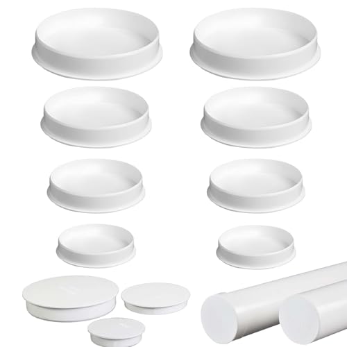 8 Tapones de Plastico, FORMVERSITY Tubo Pvc Tapones de Plastico Dn 50 75 110 160, Tapones de Racores de Tubos, Tapas de Extremo de Pvc, Tapa de La Tubería Flared Tube Tapa, Tapón Decorativo